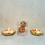 Copper Water Chargers & Lotus Diyas Gift Set