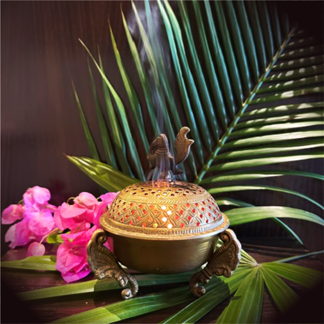 Peacock Aura Cleansing Dhuni/Incense Holder Peacock Aura Cleansing Dhuni/Incense Holder - Image 1