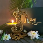 Peacock Diya with Bell